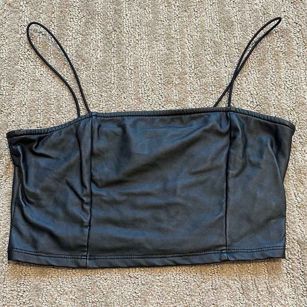 Black Strapless Crop Top Size S